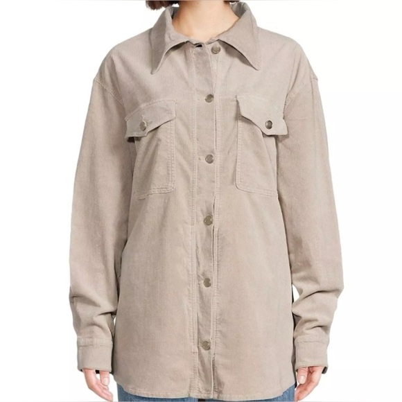 Good American Corduroy Longline Shirt Jacket Size 1/2 NWOT - Picture 1 of 7